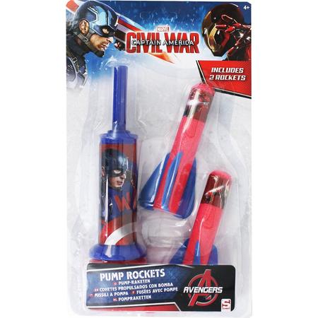 Marvel Pump Rocket Avengers 12 Cm Blauw/rood
