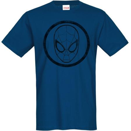 Marvel Spiderman Heren Tshirt -XXL- Symbol Blauw