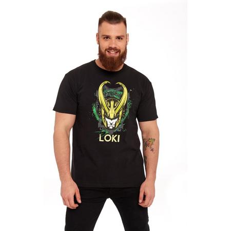 Marvel Thor Heren Tshirt -XL- Loki Sign Zwart