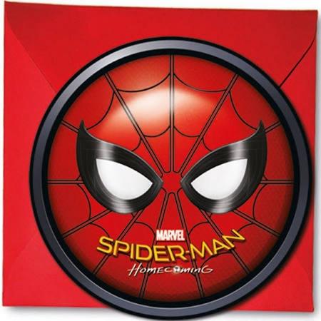 Marvel Uitnodigingen Met Envelop Spider-man Rood 6 Stuks