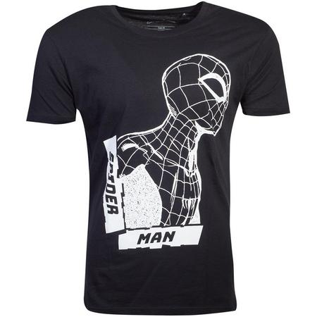 Spiderman - Side View Spidey Black Mens T-shirt - M