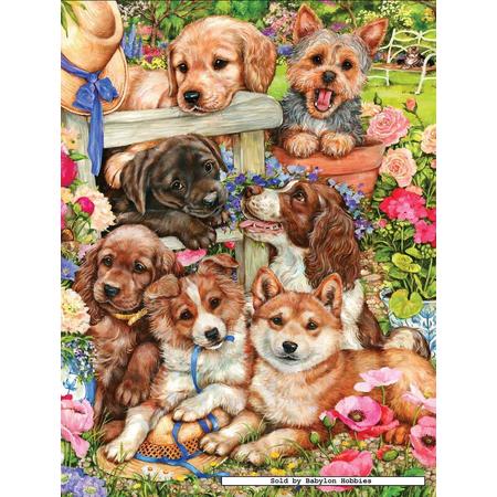 Jenny Newland - Pups in de tuin (750 stukjes)