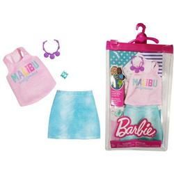 Barbie Kleding Outfit Malibu - Blauwe rok, roze top, armband en ketting - Accessoires