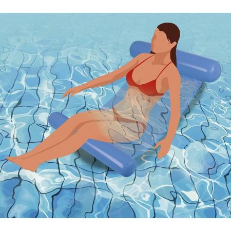 Waterhangmat Blauw - Opblaasbaar Lounge Luchtbed – Hoofdsteun - Zwembad Luchtbed - Water Hangmat - Hangmat - Zwemmen - Waterspeelgoed - Zwembad Spelletjes