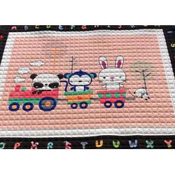 Baby Speelkleed - Leerzaam met letters & cijfers - Speelmat - Kraamcadeau - Kinderkamer - 195 x 145 cm - Dieren - Trein - Peuter - Kleuter - Groot - Zacht - Antislip