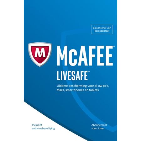 McAfee Livesafe 2017 - Nederlands / Onbeperkt aantal Apparaten 1 Jaar / Windows / Mac / Android / IOS