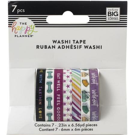 Me and My Big Ideas - Happy Planner Skinny Washi Tape - Fitness - 7rolletjes