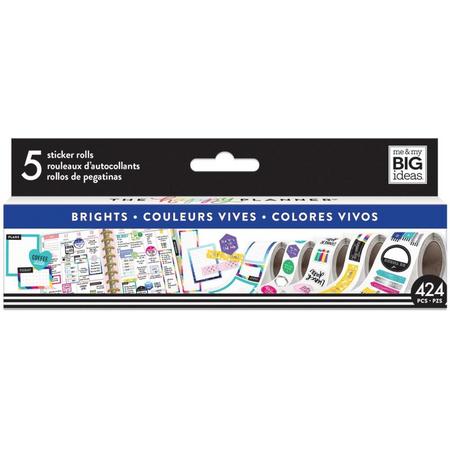 Me and My Big Ideas - Happy Planner Sticker Roll -  Brights - 424Stuks