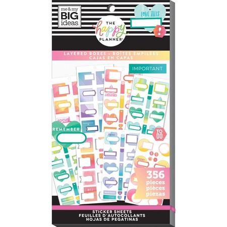 Me and My Big Ideas - Happy Planner Sticker Value Pack - Classic - Layered Boxes - 356Stuks