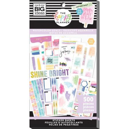 Me and My Big Ideas - Happy Planner Sticker Value Pack - Classic - Watercolor Goals - 500stuks