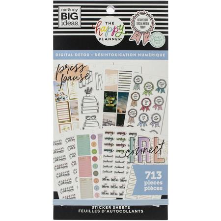 Me and My Big Ideas - Happy Planner Sticker Value Pack - Digital Detox - 713 stuks