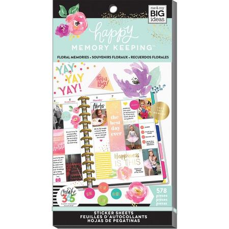 Me and My Big Ideas - Happy Planner Sticker Value Pack - Floral Memories - 578Pieces