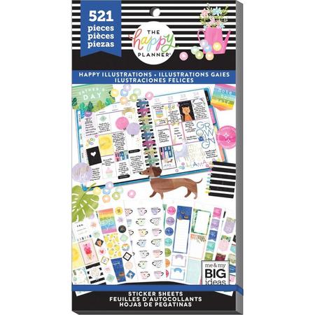 Me and My Big Ideas - Happy Planner Sticker Value Pack - Happy Illustrations - 521Pieces