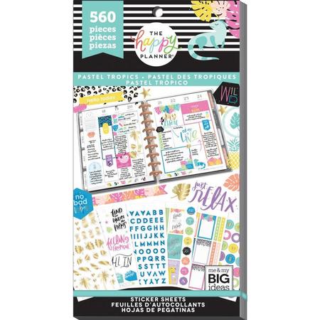 Me and My Big Ideas - Happy Planner Sticker Value Pack - Pastel Tropics - 560 Stuks