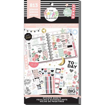 Me and My Big Ideas - Happy Planner Sticker Value Pack - Simply Lovely - 813 Pieces