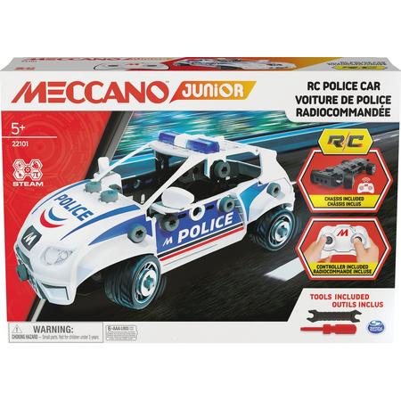 Meccano Junior - RC-politieauto met werkende kofferbak en gereedschap - S.T.E.M.-bouwpakket