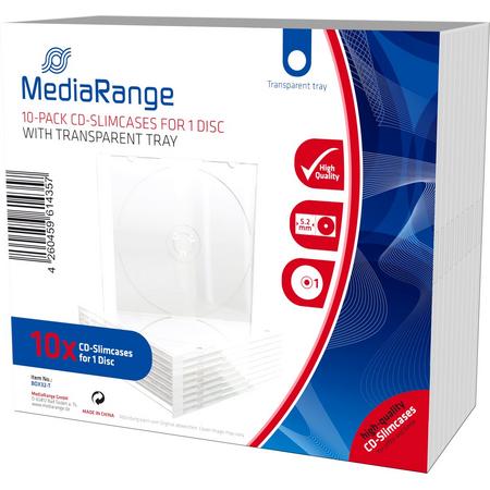 MediaRange CD-Slimcase 5.2mm transparant 10 stuks