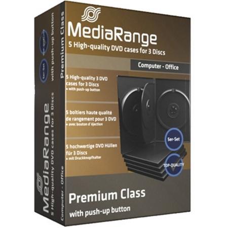 MediaRange DVD-Videobox 15mm 3dvd zwart 5 stuks