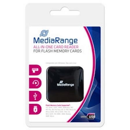MediaRange USB 2.0 All-in-one card reader, Kleur zwart