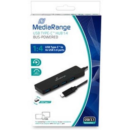 MediaRange USB Type-C naar USB3.0 HUB 1:4 4-poorts