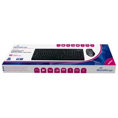 MediaRange Wireless keyboard and mouse combo set, QWERTY (UK), black/grey