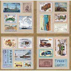 Sticker Stamp - City Travel - 4 stickervellen met stickers in postzegelvorm