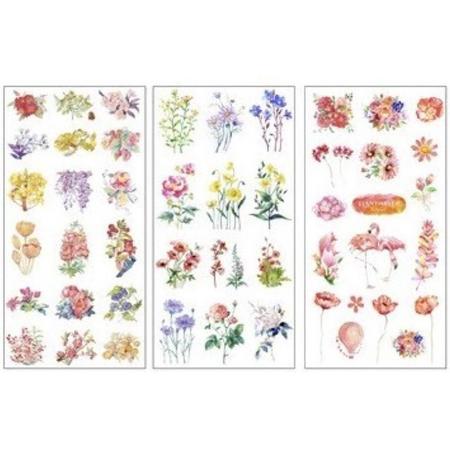 Stickerset Bloemen - 6 vellen - Flower Stickers
