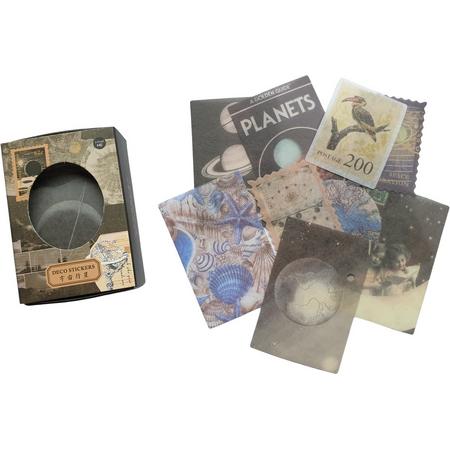 Vintage Stickers - 100 stuks - World - Planeten - Natuur Sticker - Leuk voor o.a Bulletjournal, Scrapbooking en Kaarten Maken.