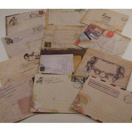 Vintage mini envelopjes - 12 stuks - Kleine envelopjes