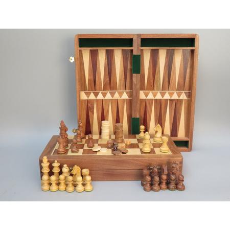 Magnetisch - 2 in 1 - Schaken Backgammon 30 x 30 cm