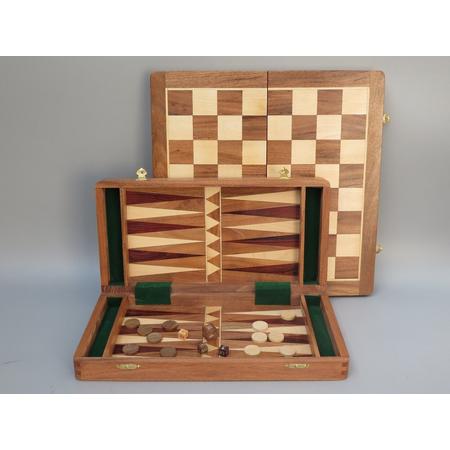 Magnetisch - 2 in 1 - Schaken Backgammon 36 x 36 cm