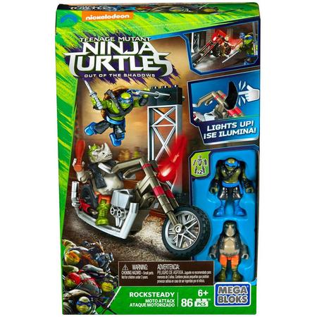 Mega Bloks Teenage Mutant Ninja Turtles - Rocksteady Moto Attack Construction Set DPF79