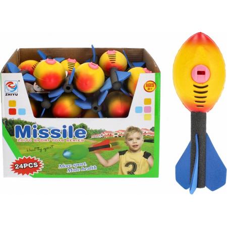 Mega Creative Stoere Schuim Raket - Kinderspeelgoed - Kleurrijk - 17cm