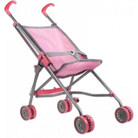 Poppenwagen - Roze - Opvouwbaar - Buggy met Veiligheidsgordel