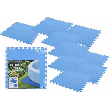 Meisterpool® Zwembad tegels - Set van 9 stuks - Bodem bescherming - Ondertegels - Ondervloer -  Foam tegels - Matten - Puzzelmat voor zwembad - zwembadtegels - 50x50x0.4cm / 2.25m2