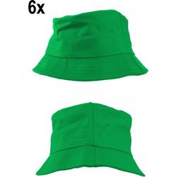 6x Vissershoedje groen S/M - L/XL