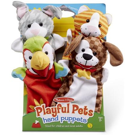 Melissa & Doug Handpoppen Playful Pets 4 Dieren