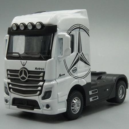 Mercedes Actros - Vrachtwagen Speelgoed - Mercedes loopauto - Geluid En Licht - Speelgoed jongens - Mercedes accessoires - Wit - 12 CM - Cadeau voor Man - Inc. Batterij