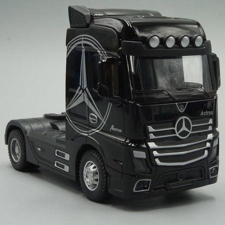 Mercedes Actros - Vrachtwagen Speelgoed -  Mercedes loopauto - Geluid En Licht - Speelgoed jongens - Mercedes accessoires - Zwart - 12 CM - Cadeau voor Man - Inc. Batterij