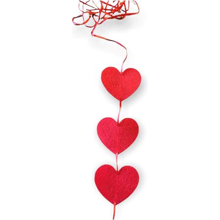 Valentijn slinger I verticaal - rood - 12 stuks