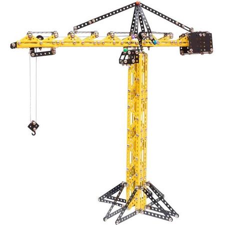 Metal Techno Bouwpakket Tower Crane 54 Cm Staal Geel/zwart 1046-delig
