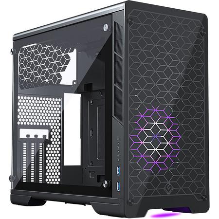 MetallicGear Neo-G V2 Mini-ITX Case, Compact Chassis, Sand blasted aluminum, Tempered Glass panels, Black
