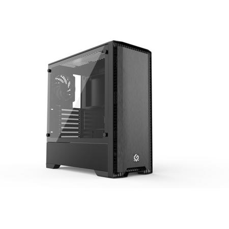 MetallicGear Neo Silent Mid-tower ATX chassis, Silent front panel design, Black