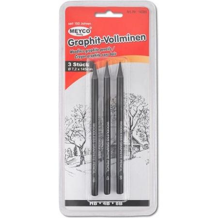 Grafiet potloden houtloos - 3 stuks