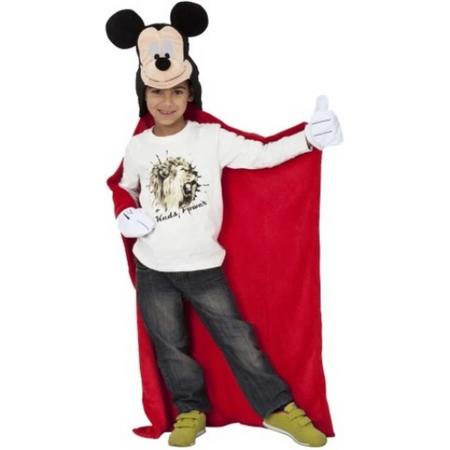Mickey Mouse - Fleece deken capuchon - Rood