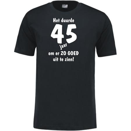 Mijncadeautje - Leeftijd T-shirt - Het duurde 45 jaar - Unisex - Zwart (maat 3XL)