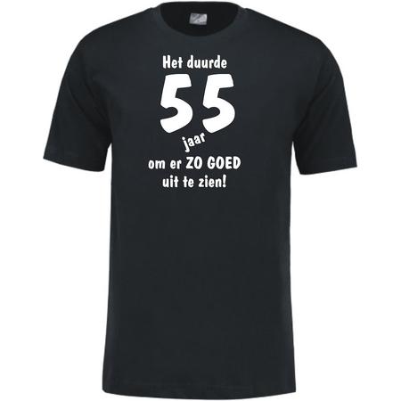 Mijncadeautje - Leeftijd T-shirt - Het duurde 55 jaar - Unisex - Zwart (maat L)