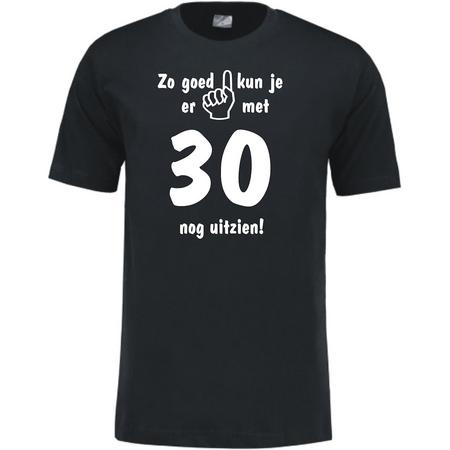 Mijncadeautje - Leeftijd T-shirt - Zo goed kun je er uitzien 30 jaar - Unisex - Zwart (maat XXL)