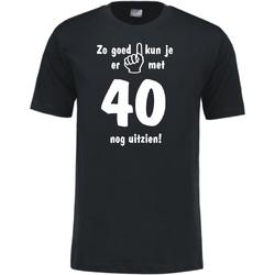 Mijncadeautje - Leeftijd T-shirt - Zo goed kun je er uitzien 40 jaar - Unisex - Zwart (maat XL)