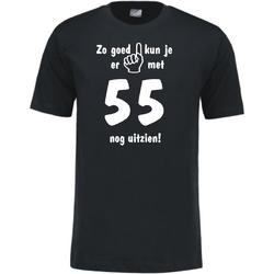 Mijncadeautje - Leeftijd T-shirt - Zo goed kun je er uitzien 55 jaar - Unisex - Zwart (maat L)